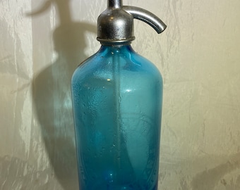 Botella de agua mineral azul H. Levine - Jersey City, Nueva Jersey