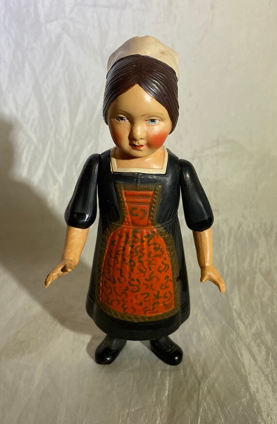 Poupée Noire Avec Bébé Petit Collin N°7 – Tête Aigle, Celluloïd, France, Occasion