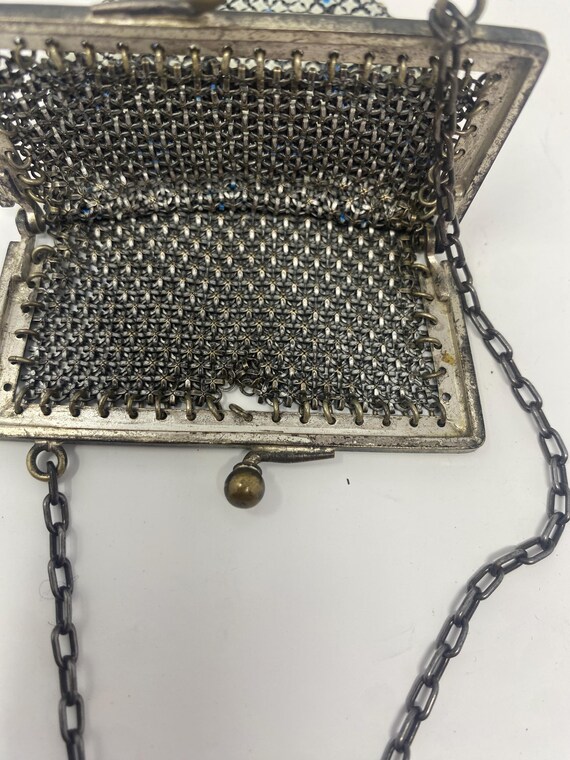 Antique Enamel Mesh Purse - image 8