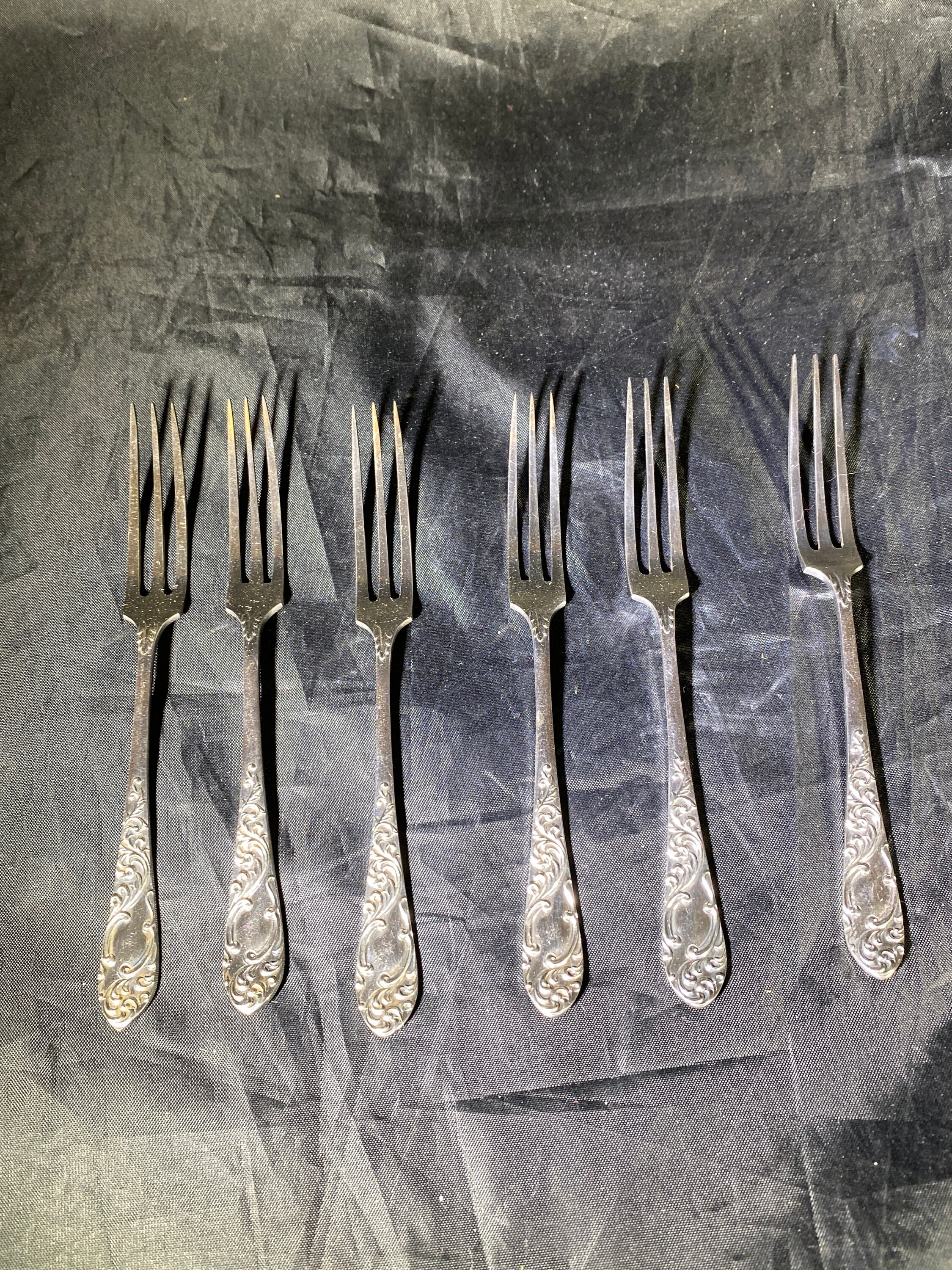 James Dixon & Sons Sheffield Silver Plate Fruit Forks - C. 1890s