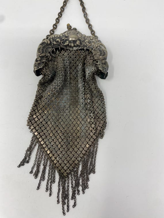 Antique German Silver Mesh Purse - image 2