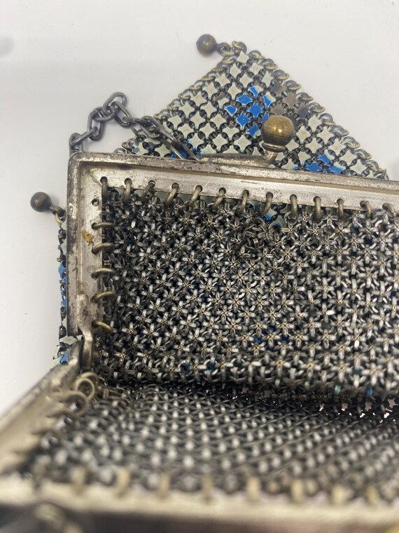Antique Enamel Mesh Purse - image 11