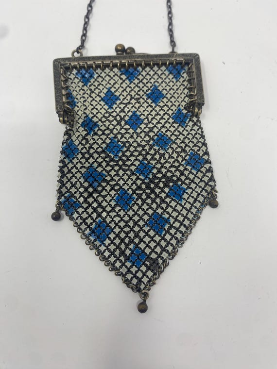 Antique Enamel Mesh Purse - image 3