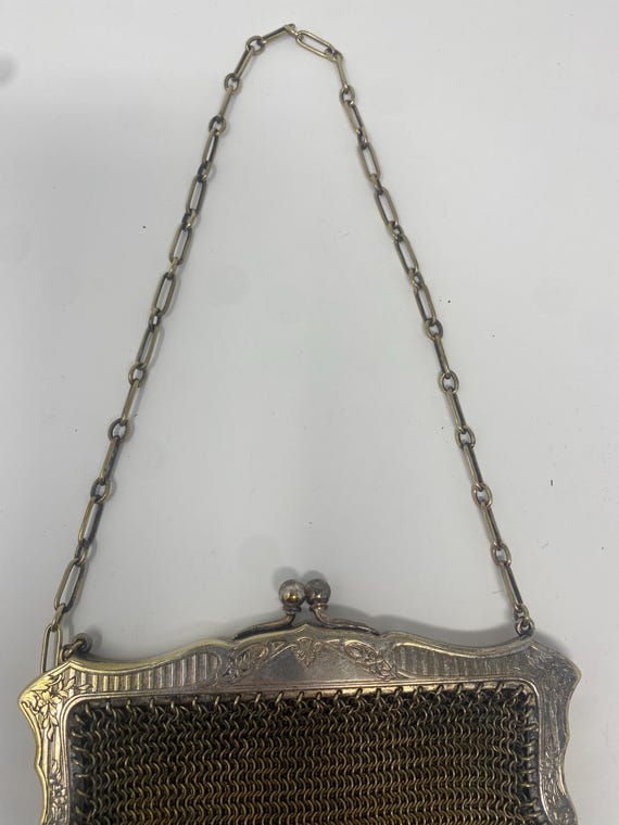 Antique German Silver Mesh Purse - image 6