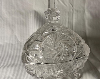 Vintage Crystal Dish with Lid