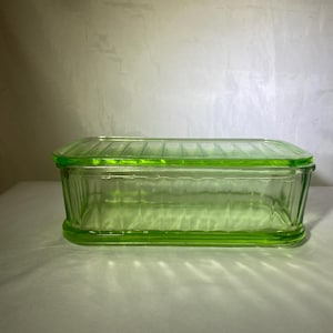 Uranium Glass Refrigerator Dish