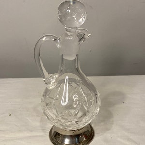 Silver Footed Crystal Cruet