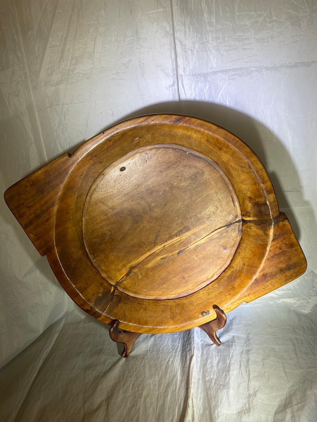 Antique Wooden Dough Kneading Bowl Etsy