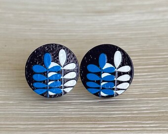 Boucles d'oreilles puces en bois