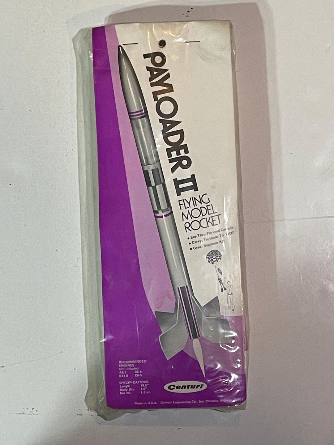 Centuri Flying Model Rocket Payloader II Sealed EX Shape Estes Rocketry ...
