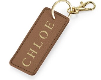 Personalised Keychain - Tan Personalised Name/Initials