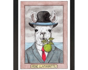 Rene Magritte / Rene Llamagritte / Zooseum Art Print