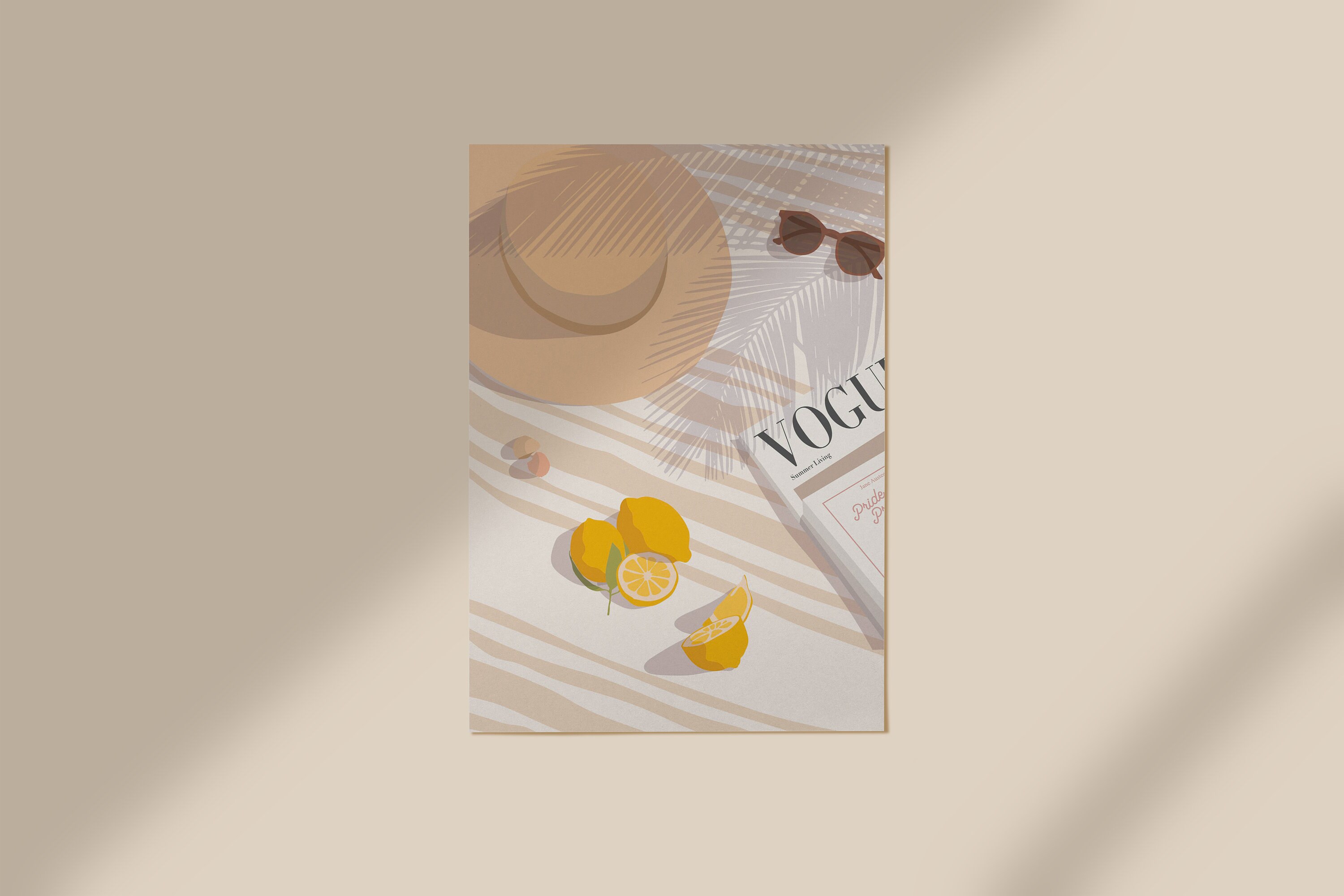 Plage S'il Vous Plaît // Impression d'illustration Art Mural, de Décor à La Maison