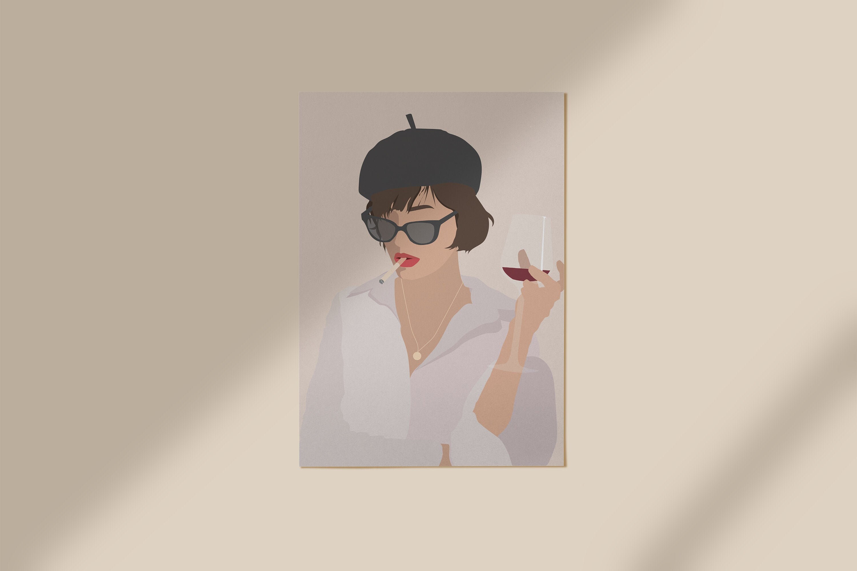 Pretty Frenchie // Impression d'illustration Art Mural, de Décor à La Maison