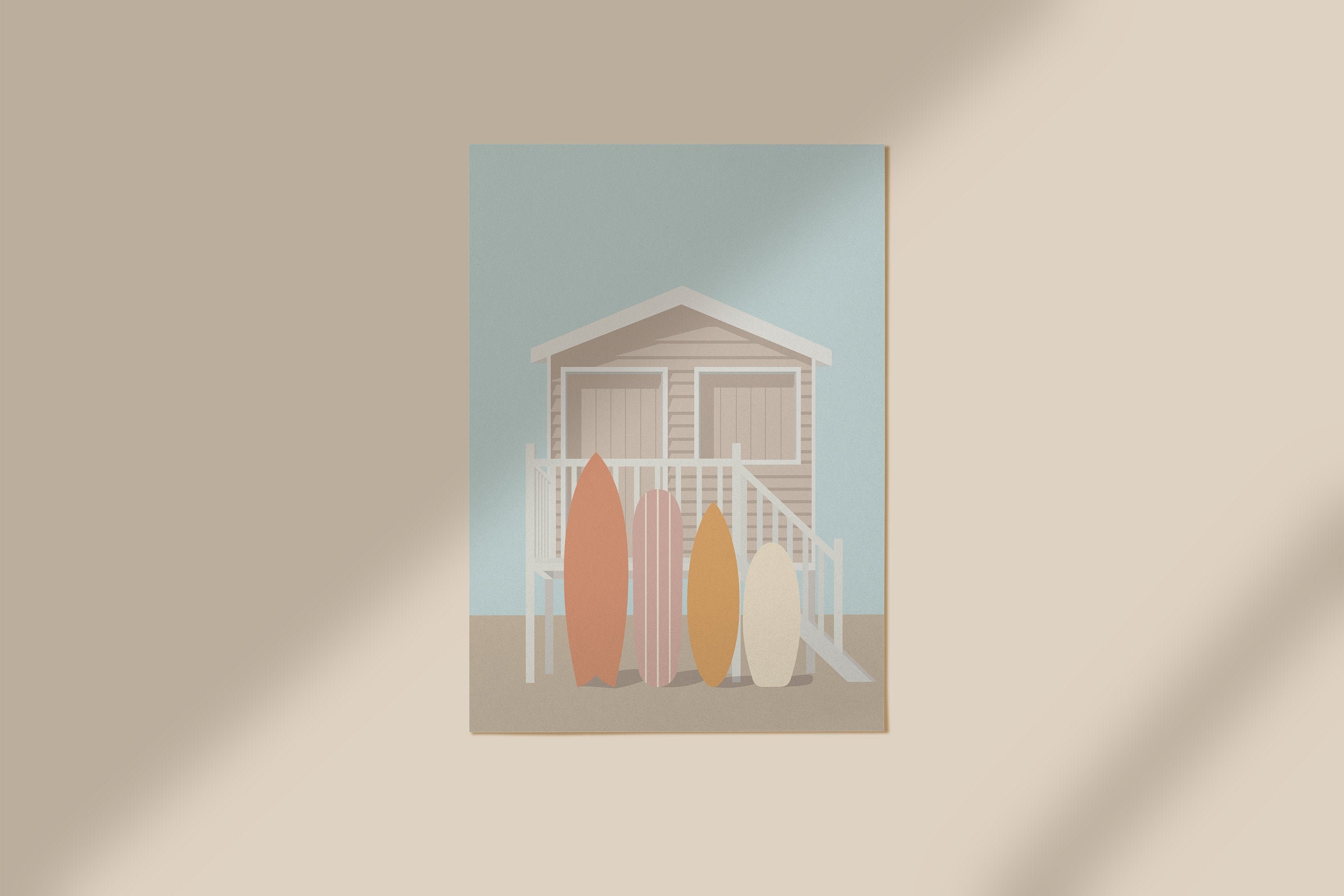 Après-Midi de Surf // Impression d'illustration Art Mural, Décor à Domicile