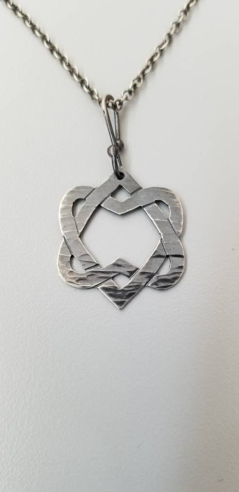 You Want It Darker Medium Dark Version Unified Heart Leonard Cohen Two Hearts Silver Necklace
