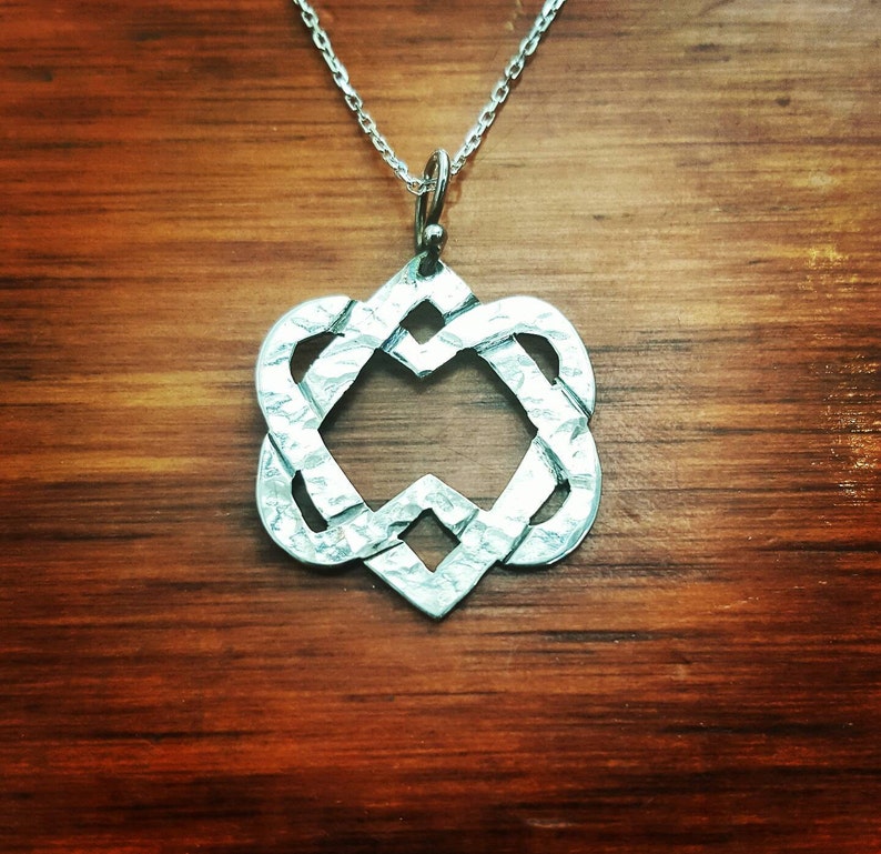 Handmade Unified Hearts Leonard Cohen Inspired Two Silver Pendant