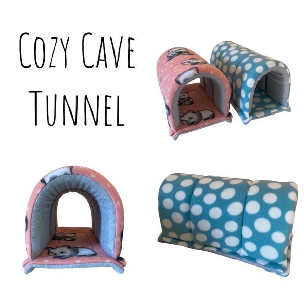 Guinea Pig Tunnel - Foam Tunnel - Guinea Pig Fleece - Guinea Pig Toy - Cozy Tunnel - Guinea Pig Cage - Heathers Piggy Fleece - Absorbent