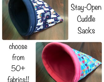 Cuddle Sack - Stay Open - Snuggle Sack - Hedgehog - Guinea Pig Cuddle Sack - Stay Open Cuddle Sack - Guinea Pig Bed - Pet Bed - Burrow Pouch