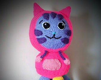 PDF Knitting Pattern - DJ Catnip - Worked Flat - Toy Knitting - Gabbys Dollhouse