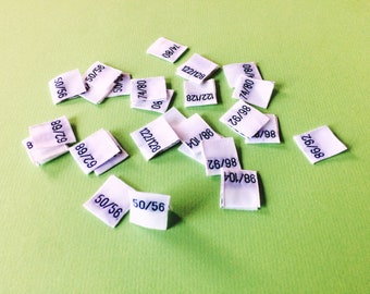 10 Größenetiketten für Kinder, Doppelgrößen