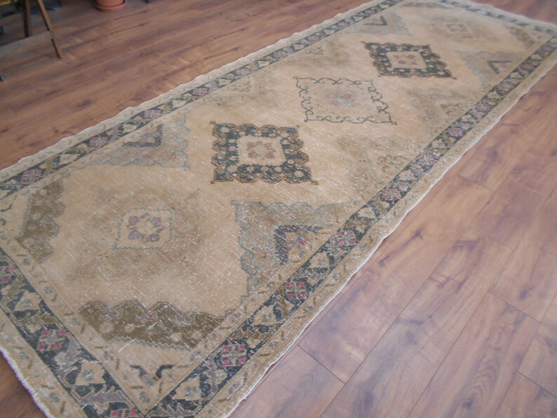 Muted Pastel Colors Runner Rughome Decor Nostalgic Turkish Etsy