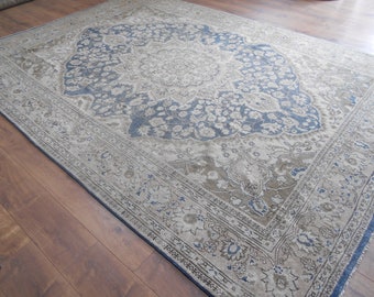 Vintage Rug,Oushak Rug,Turkish Rugs,Area Rug,Large Rug,Hand Woven Rug,Blue Color Large Rug,Bohomian Rug,İnterior Design Rug,7'9''x10'11''
