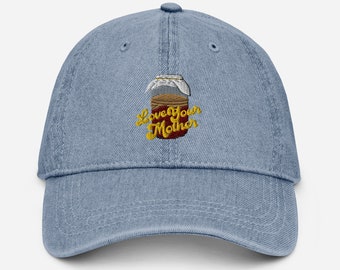 Love Your Mother Kombucha Bordado Denim Hat | Presente de fermentação