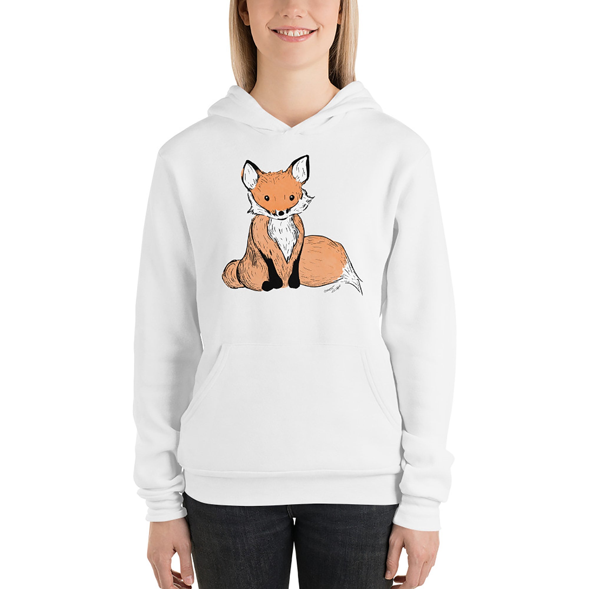 Fox Hoodie - Hand Drawn Fox Sweater