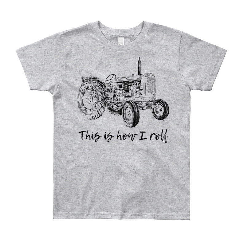 I Heart Tractor Unisex Youths Short Sleeve T-Shirt Kids T-Shirt Tops Black