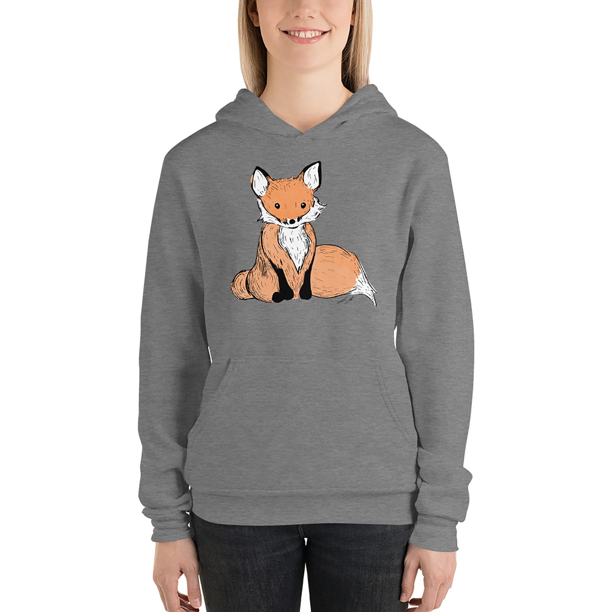 Fox Hoodie - Hand Drawn Fox Sweater