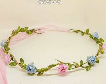 Flower Girl Crown, Bridal Flower Halo, Floral Headband, Bridesmaid Garland, Flower Crown, Floral halo, Floral Garland, Flower Headpiece