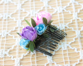 Flower comb Flower barrette Flower hairpin hair piece flower crown Floral Comb Floral accessories Wedding comb Hair flower Bridal hair piece