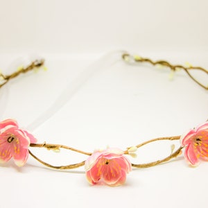 Cherry Blossom Flowers Bridal Flower Halo Flower Crown Bridesmaid Garland Floral halo Floral Garland Flower Headpiece Flower Girl Crown