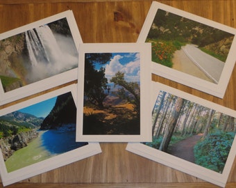 Landscape Photography Note Cards, Blank Greeting Cards, Set of 5