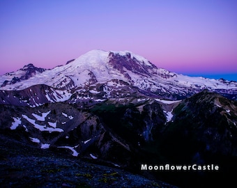 Sunrise at Mt Rainier Photograph, Washington Wall Art Print,  Landscape Photo Art, Landscape Photo, Mountain print, Mt Rainier, Sunrise
