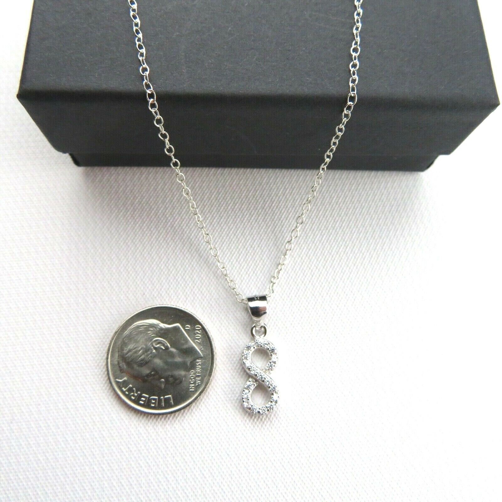 Sterling Silver Zirconia Infinity Necklace, Silver Infinity