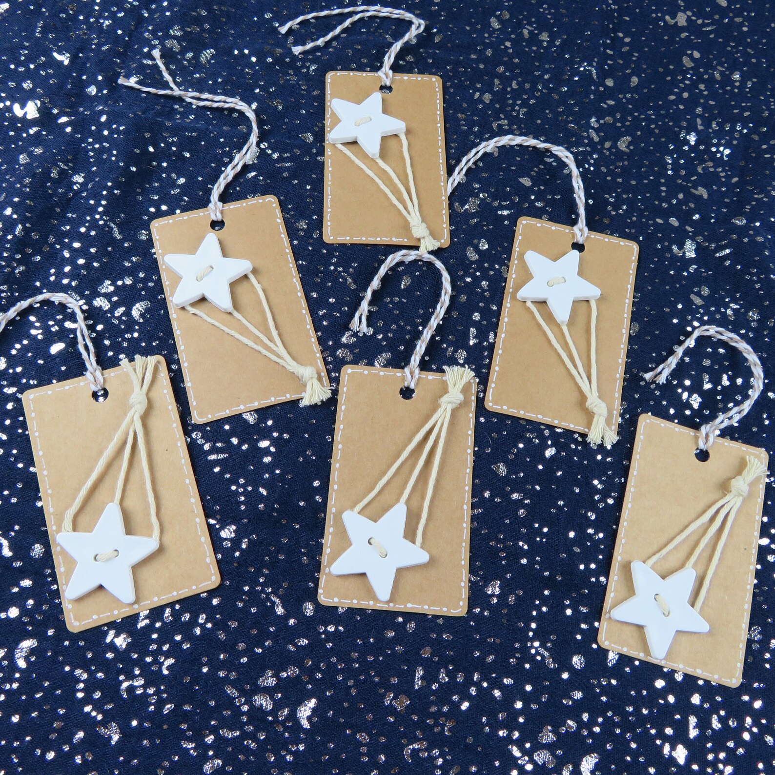 6 Shooting Star Gift Tags, Kraft Hang Tags, Christmas Gift Tags, Holiday Gift Tags, All Occasion