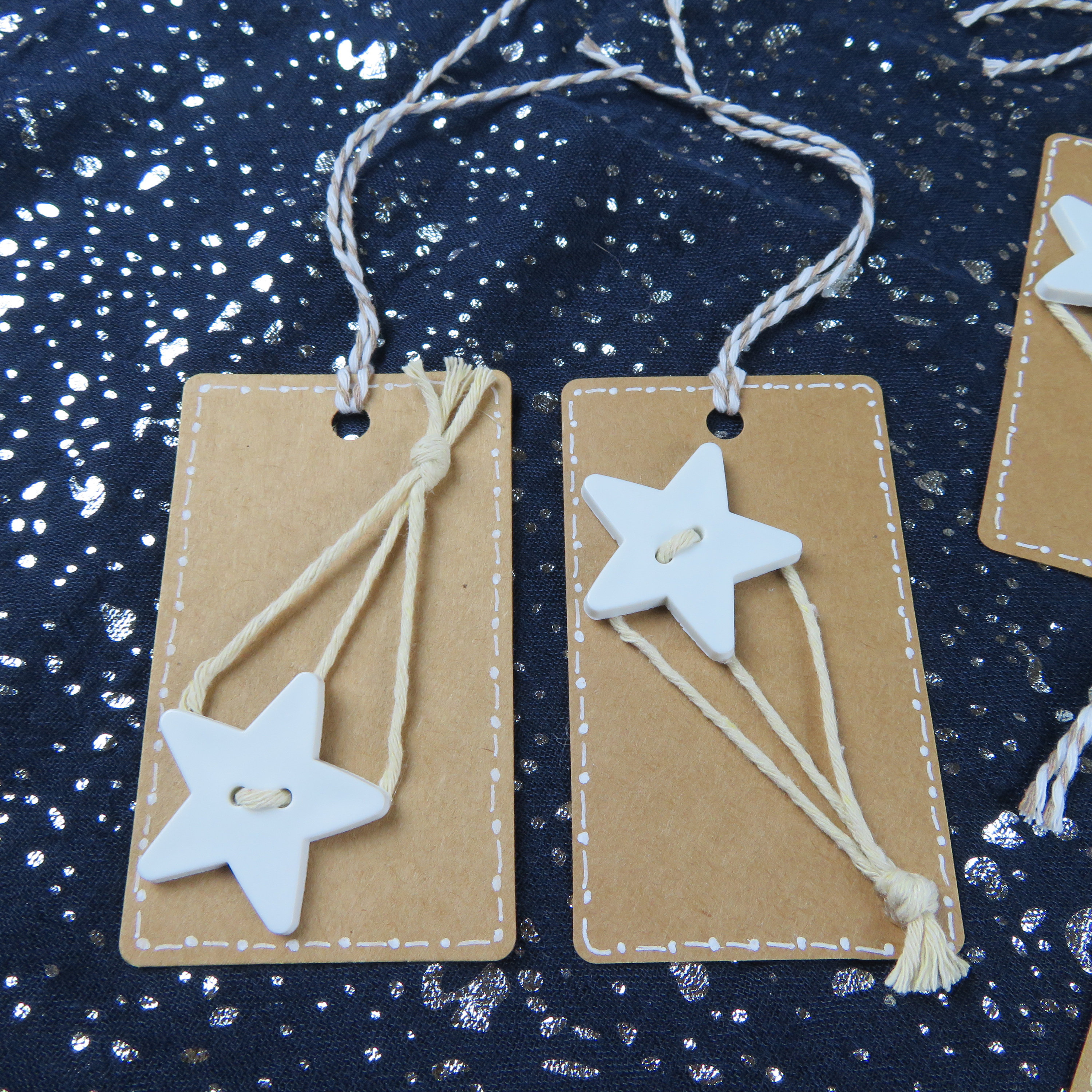 6 Shooting Star Gift Tags, Kraft Hang Tags, Christmas Gift Tags, Holiday Gift Tags, All Occasion