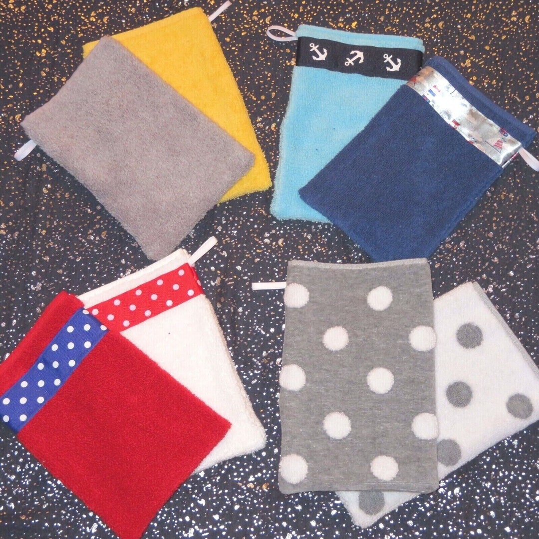 Set of 2 Handmade French Style Bath Washcloth Mitts, Great Gift, Several Colors Etsy