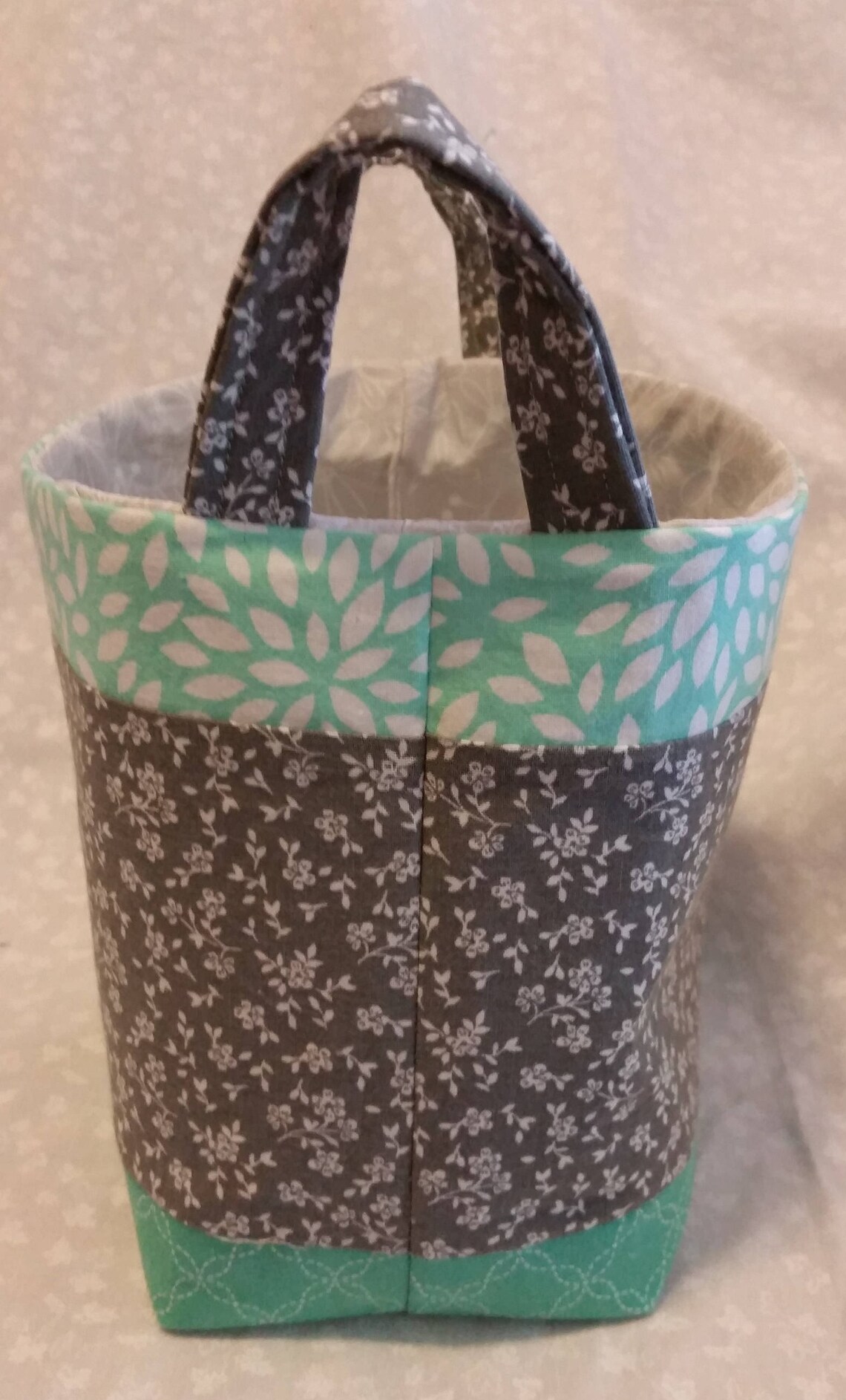Gray fabric basket Etsy