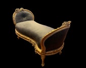 Louis XV French style bench with pleated velvet FREE SHIPPING