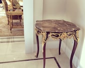 Louis XV style side table with marble top