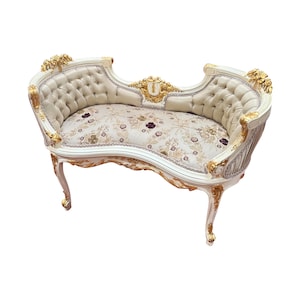 Petite Louis XV French style Carved Settee