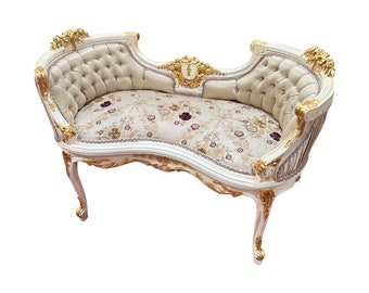 Petite Louis XV French style Carved Settee
