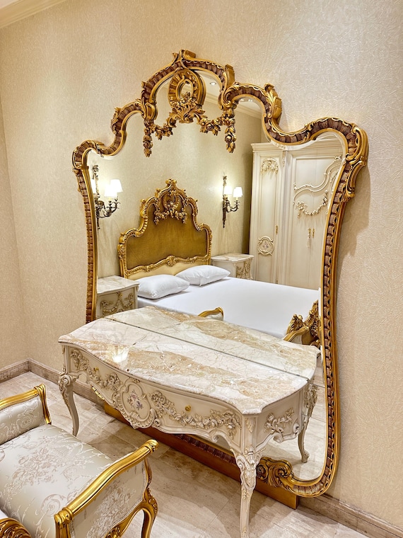 19th century Louis XV style makeup vanity and mirror