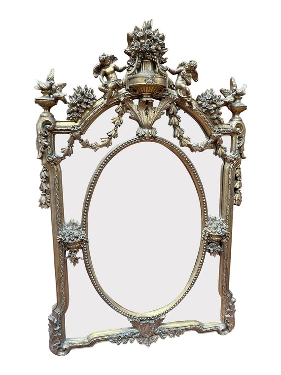 18th Century Italian Baroque style patinad mirror