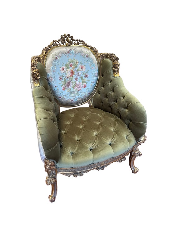 19th century Louis XV French provincial style armchair