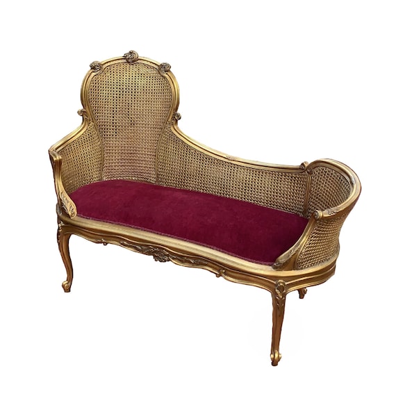 Louis XV style Chaise lounge with Cane