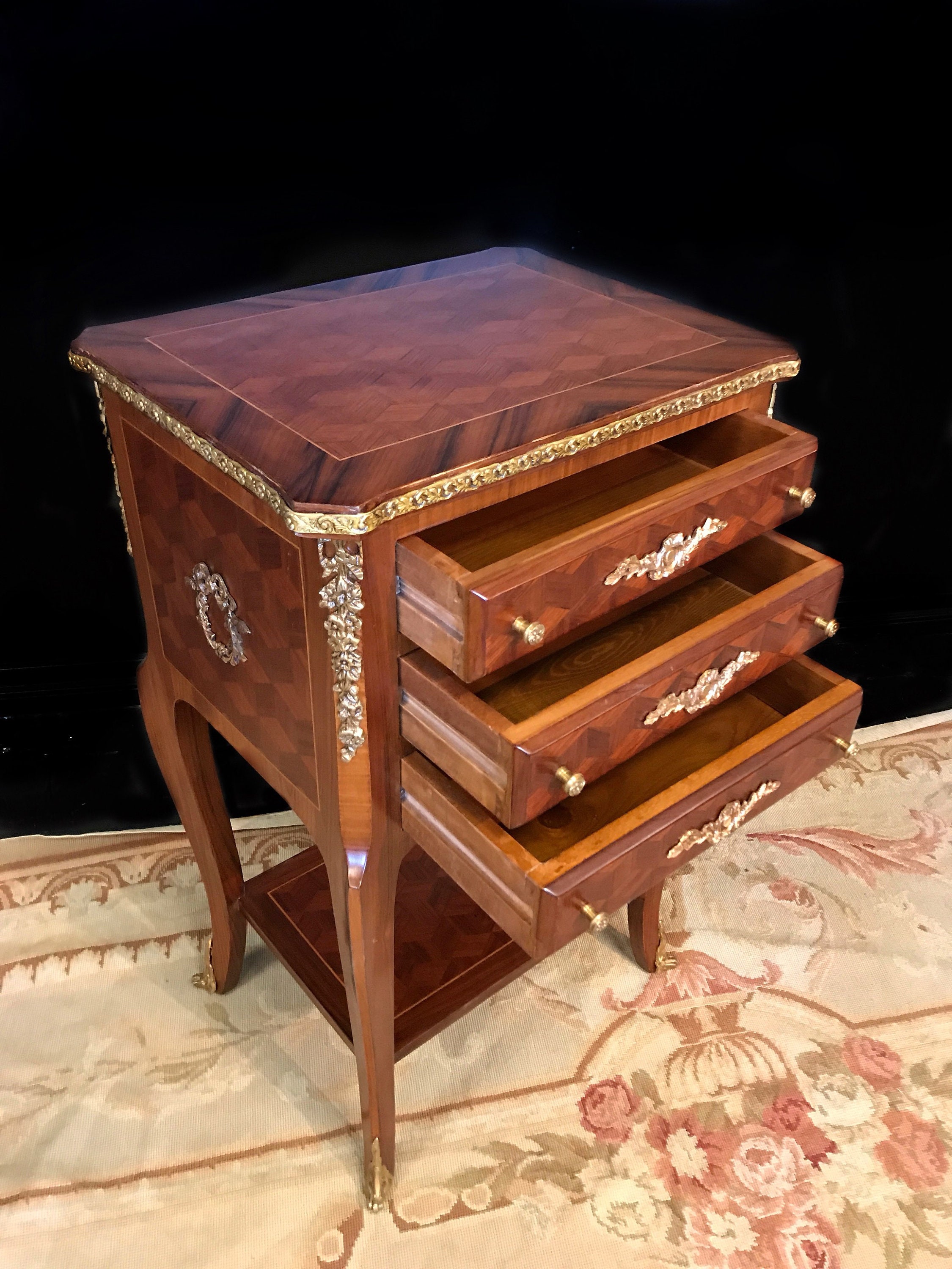 SOLD Classic French style end table with drawers Etsy